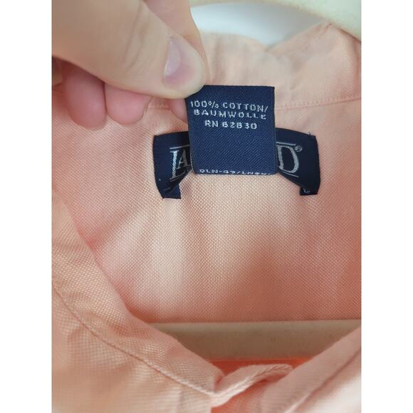 Lands End Men's Long Sleeve Cotton Peach Button Up Shirt Size XL 17-17.5 - Picture 5 of 9